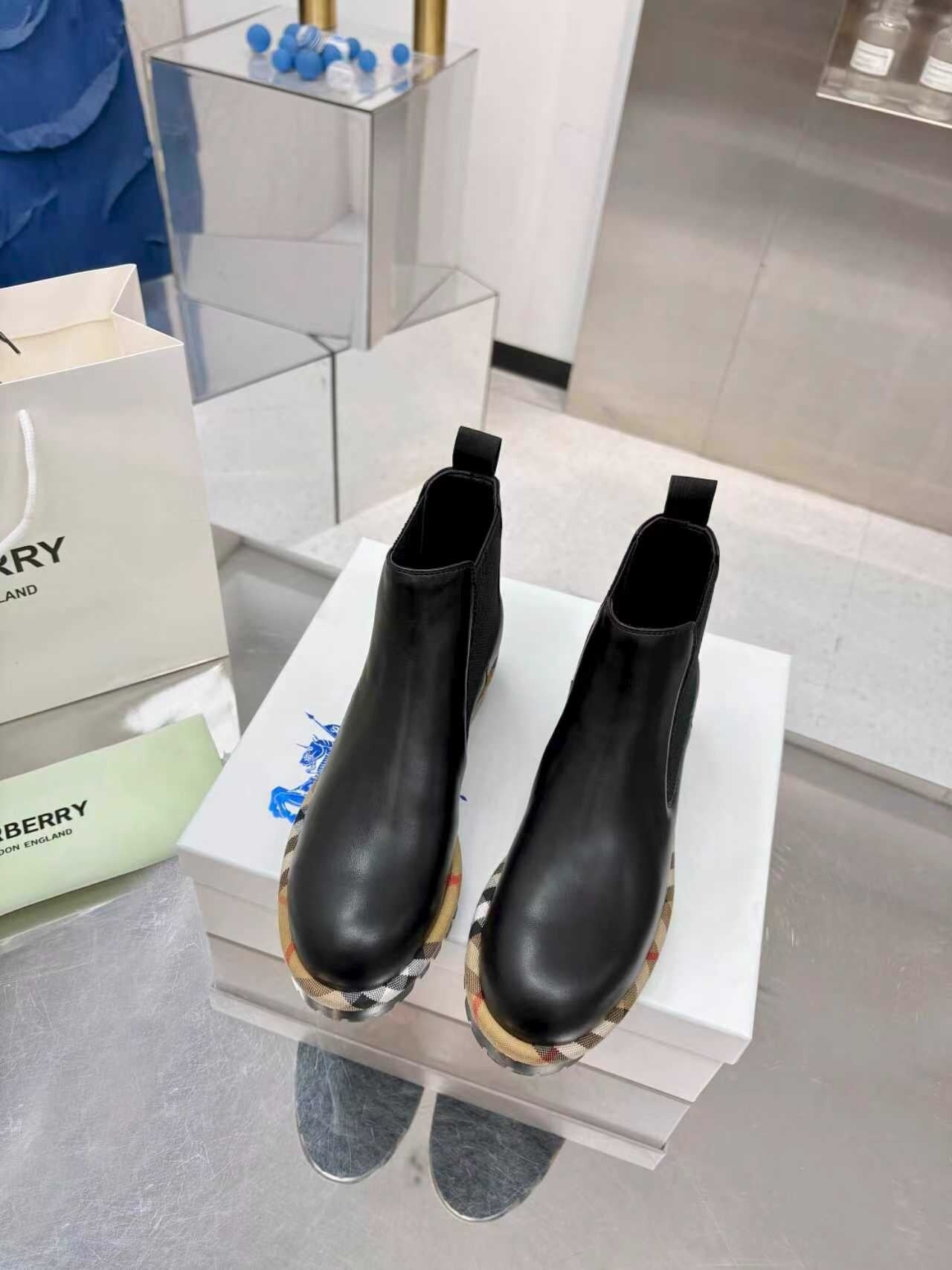 Check Ankle Boots
