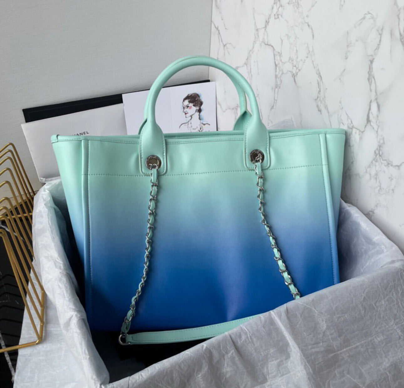 Deauville Ombre Leather Tote