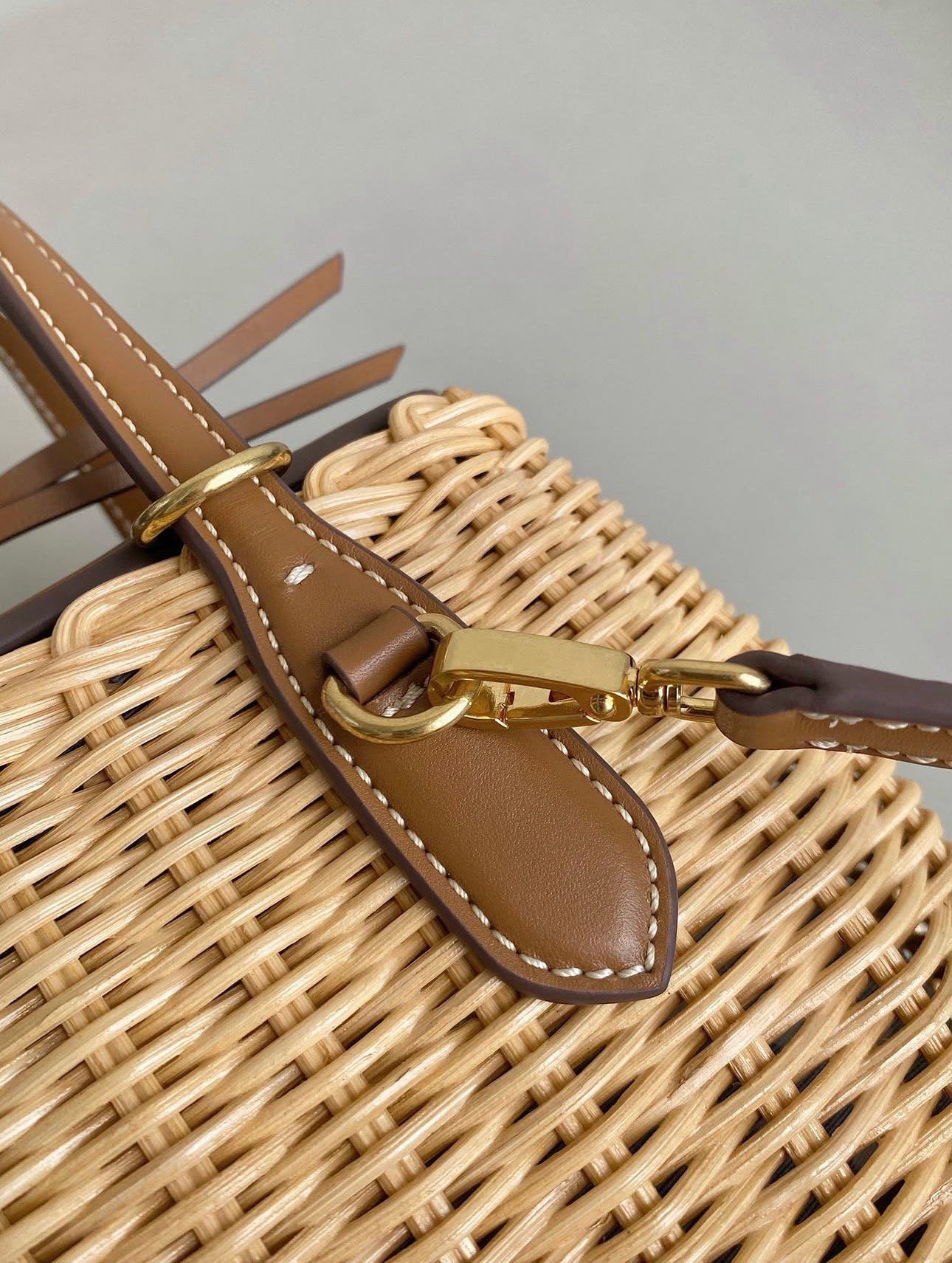 Wicker Leather Basket