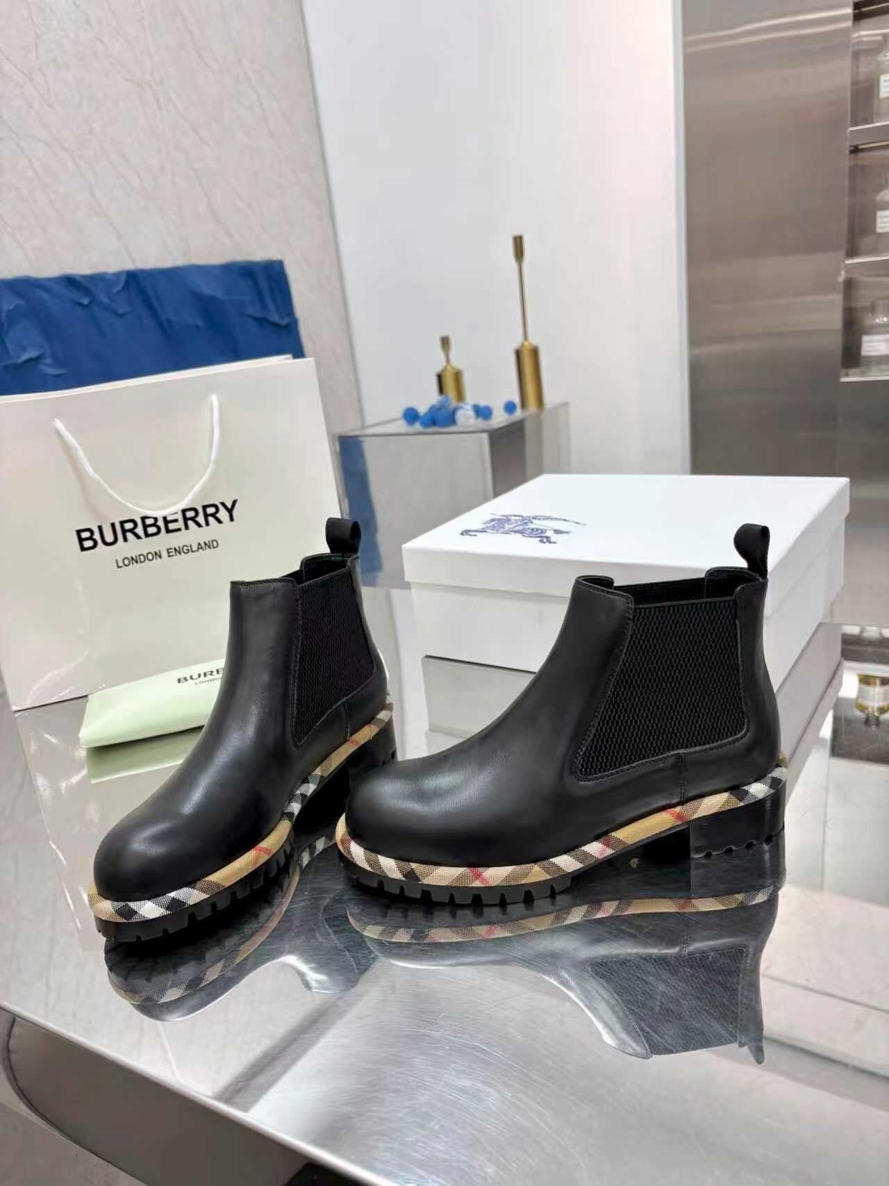 Check Ankle Boots