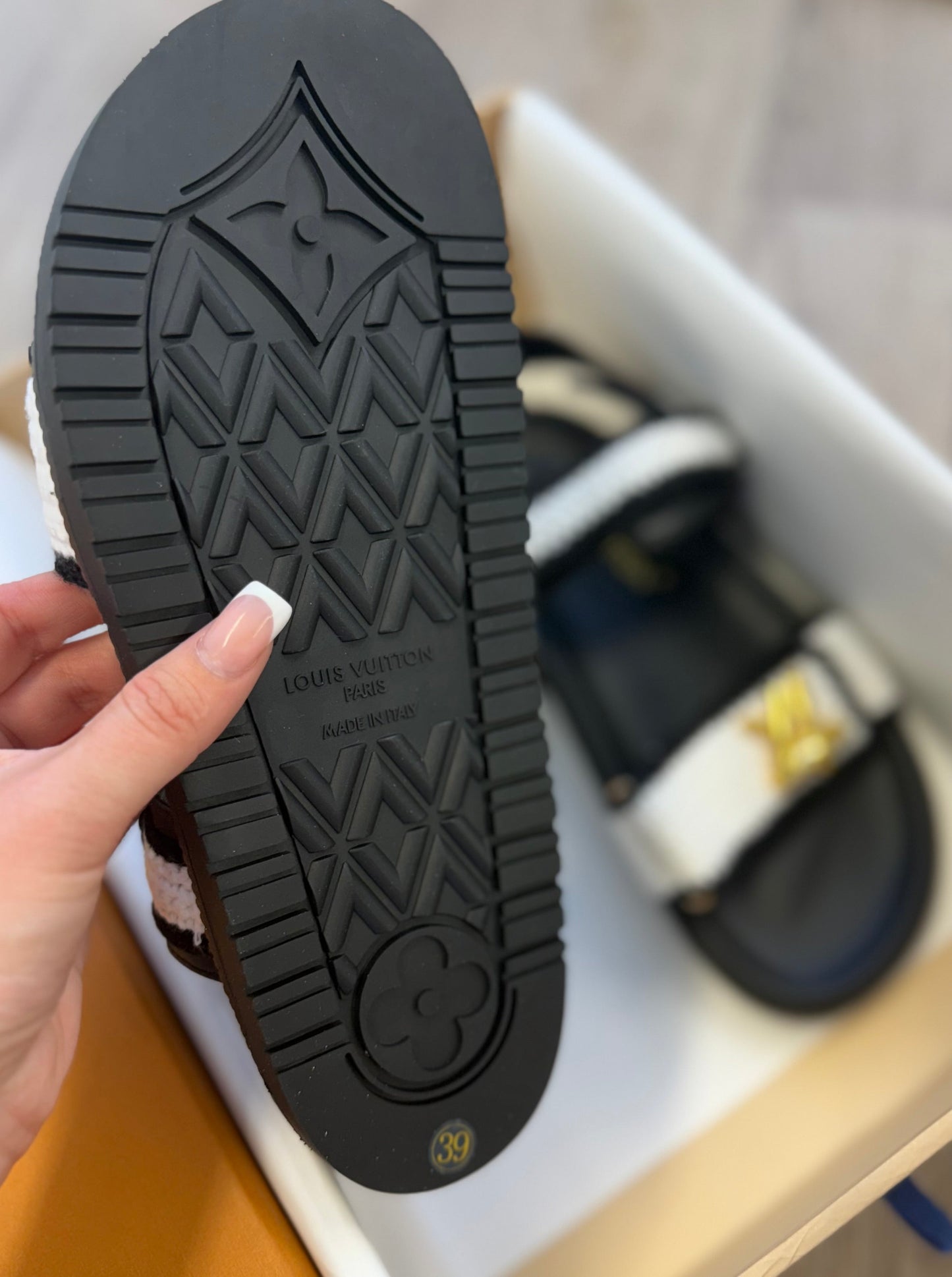 Black & white sandals