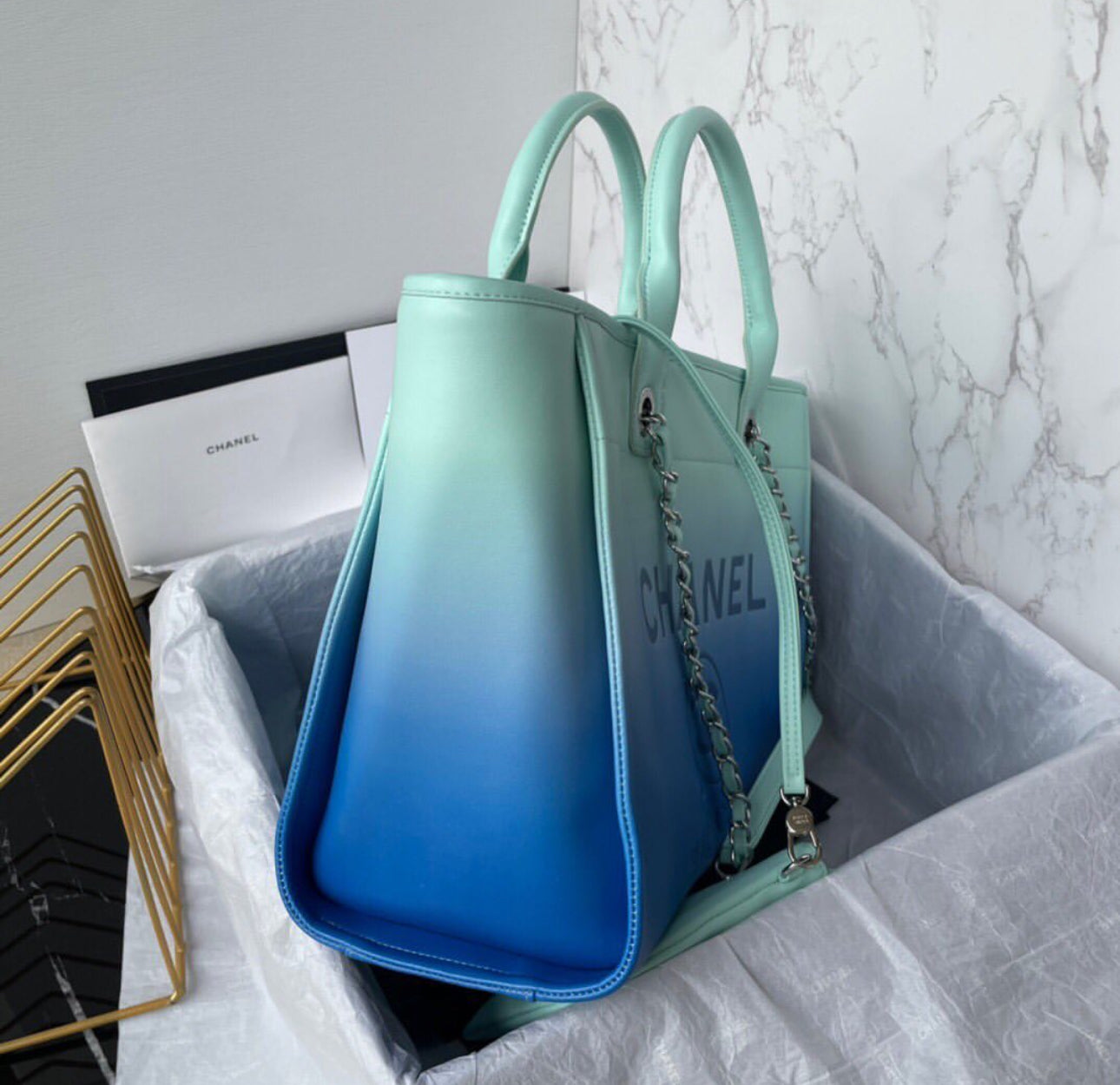 Deauville Ombre Leather Tote