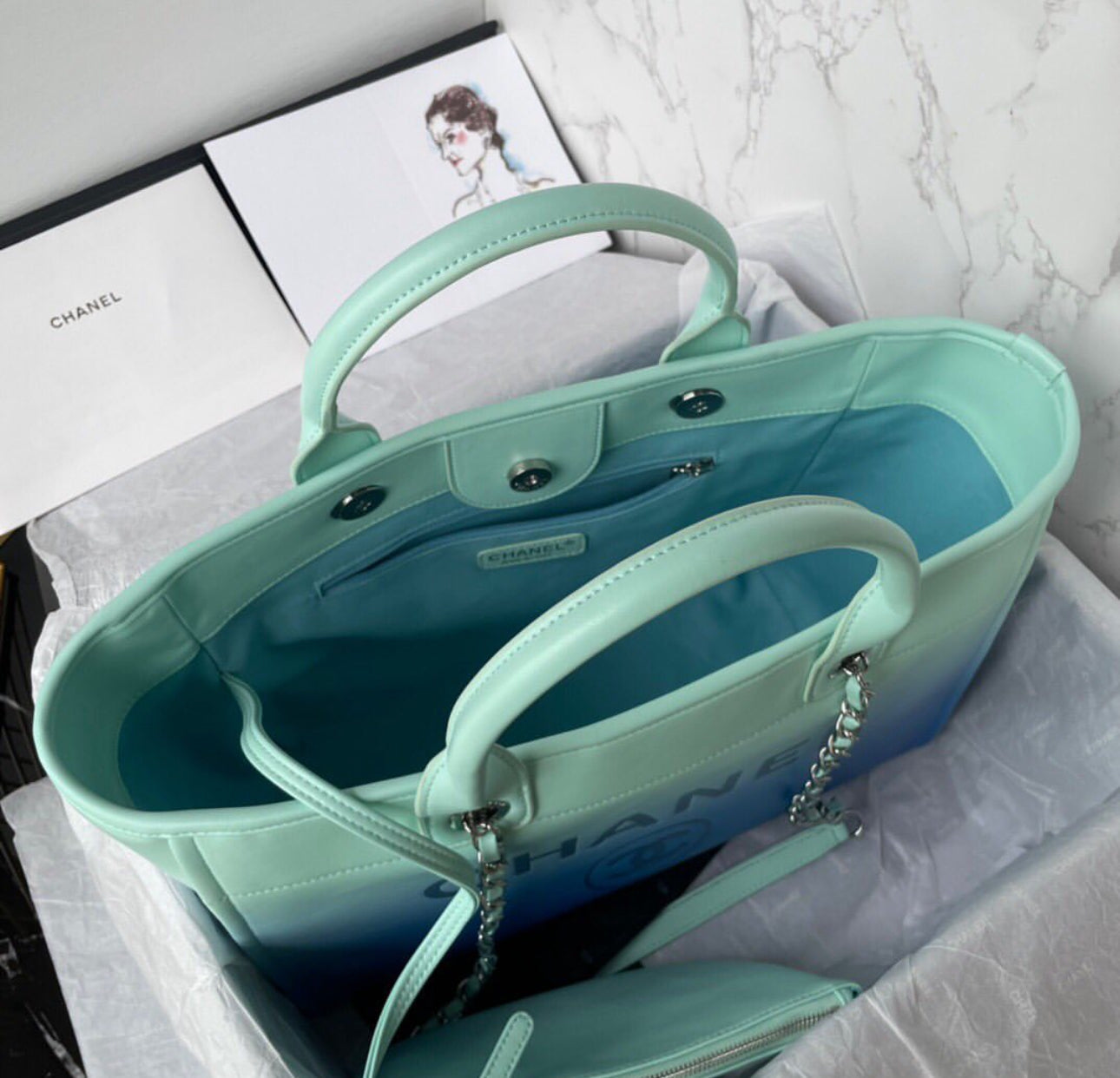 Deauville Ombre Leather Tote