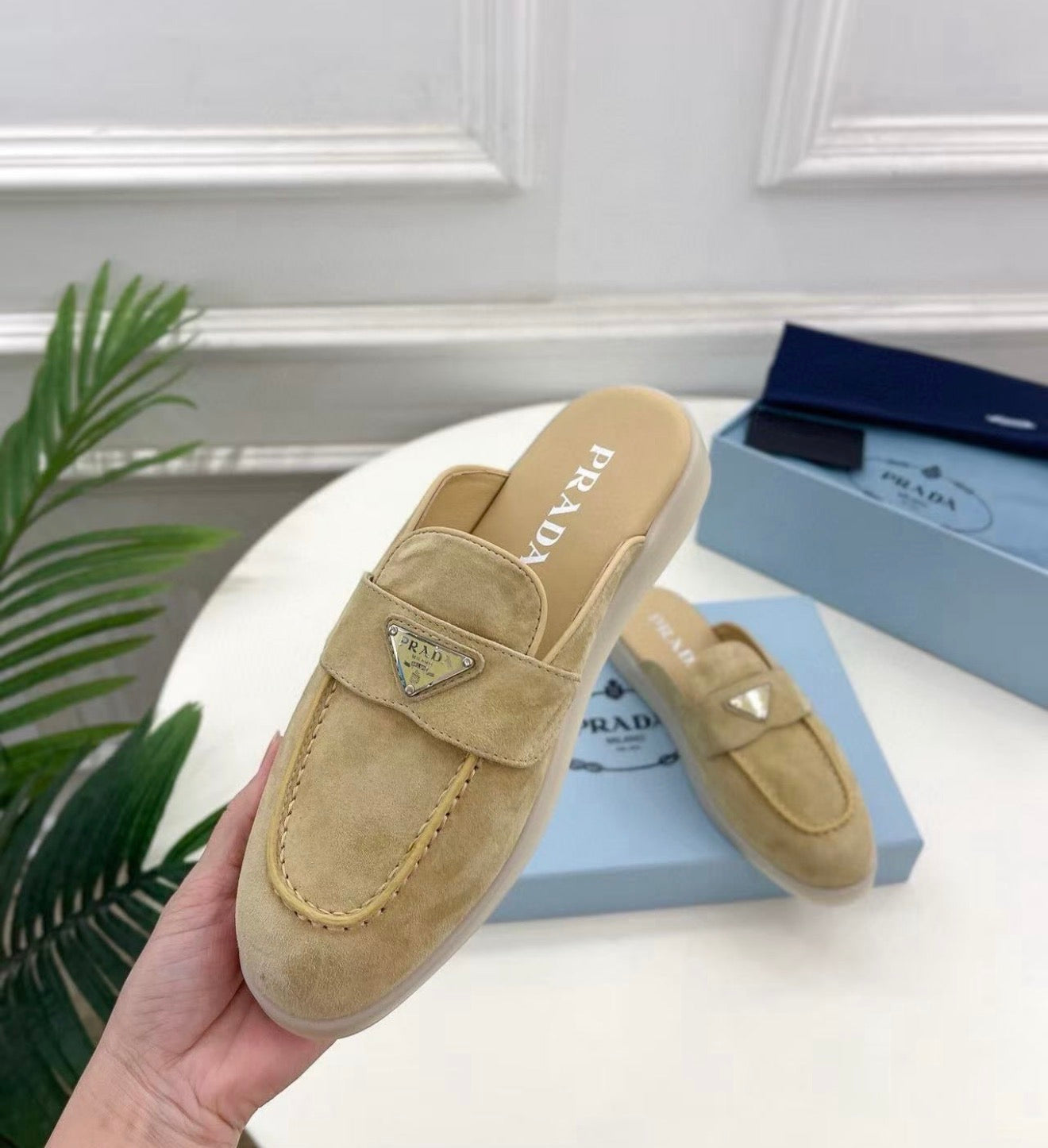 Suede Mules