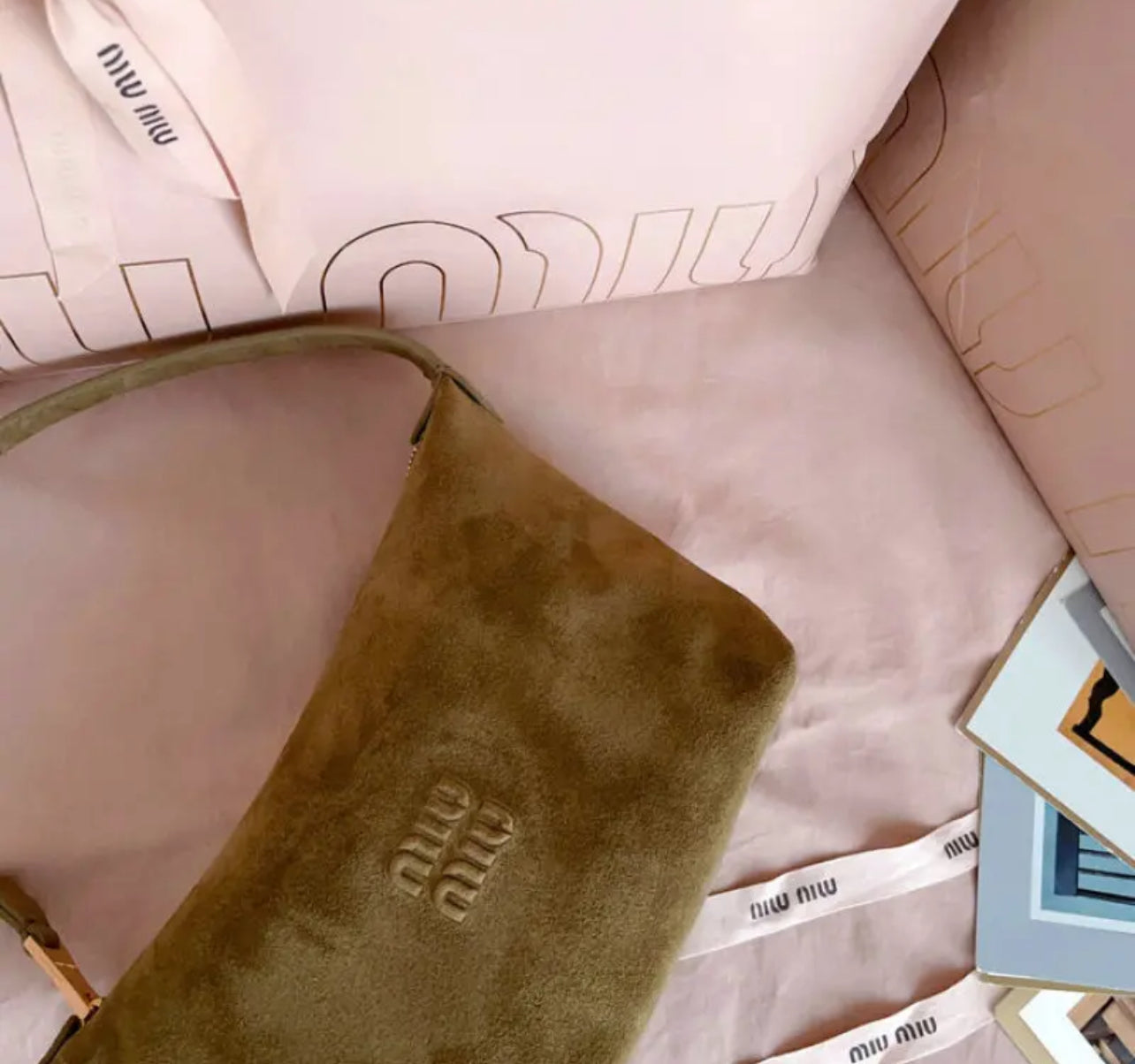 Suede Pouch Bag
