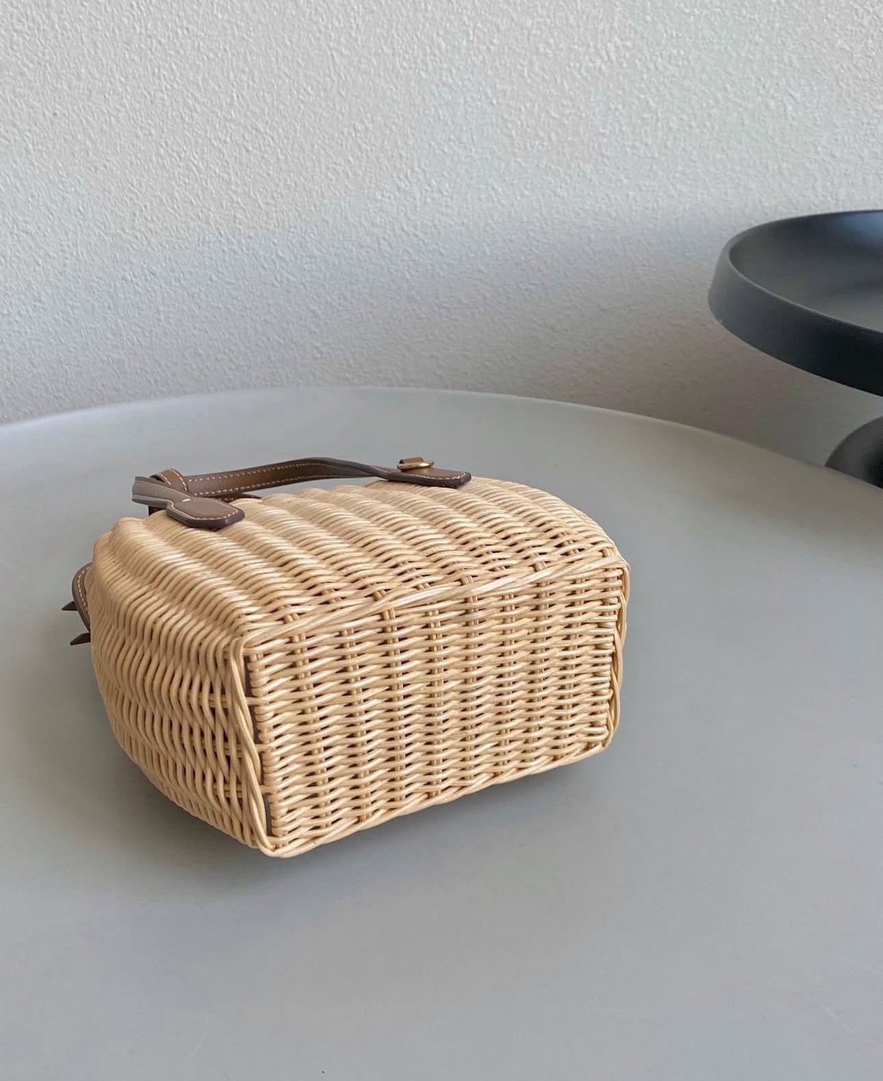 Wicker Leather Basket
