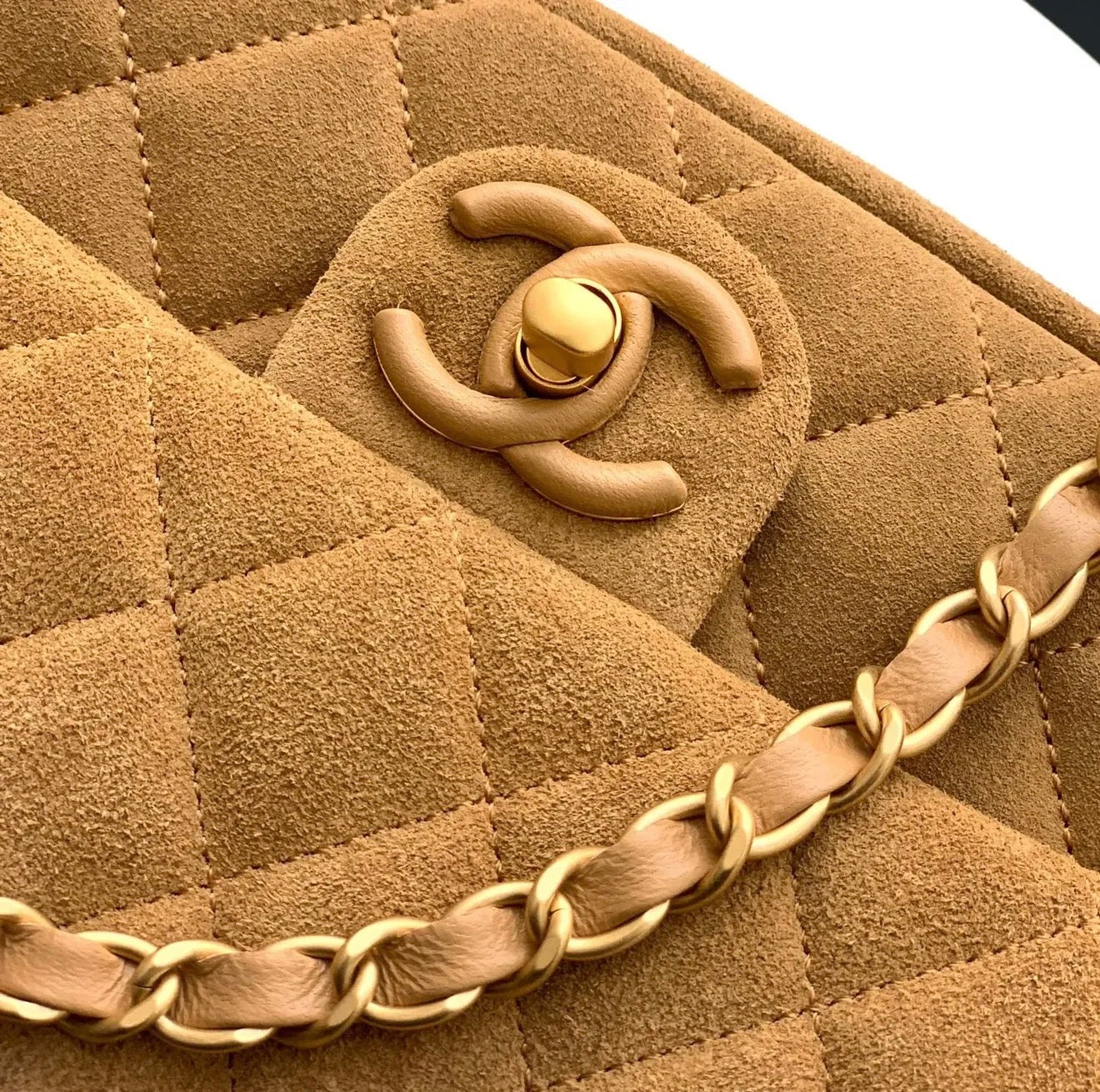 Suede Flap Bag
