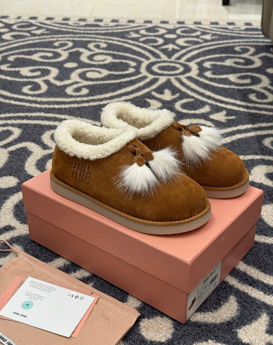 Suede Tassel Mules