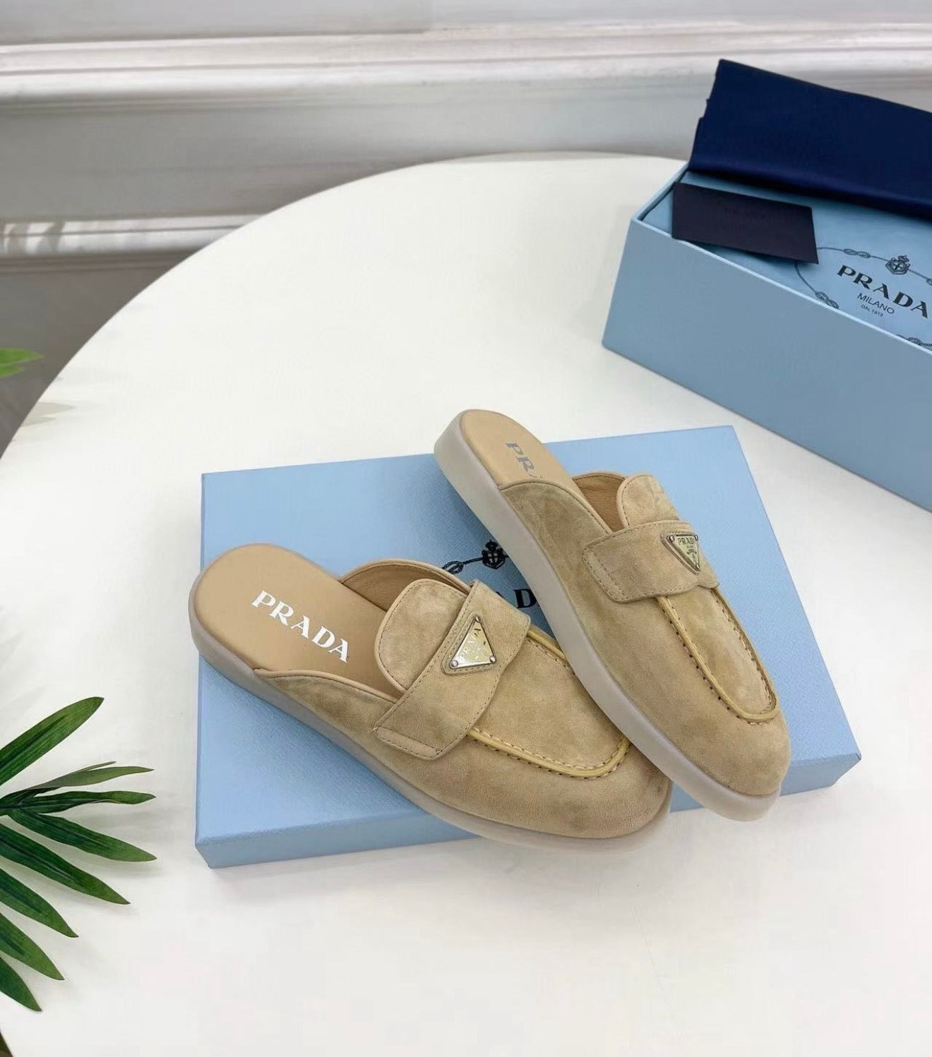 Suede Mules