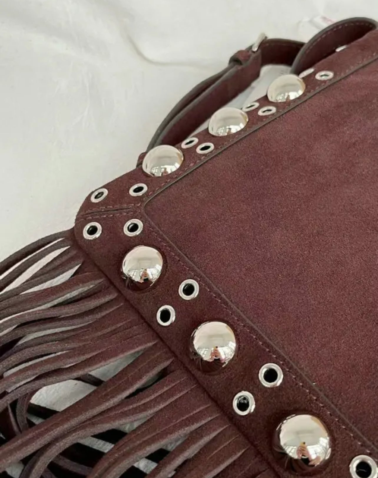 Suede Tassel Shoulder Bag