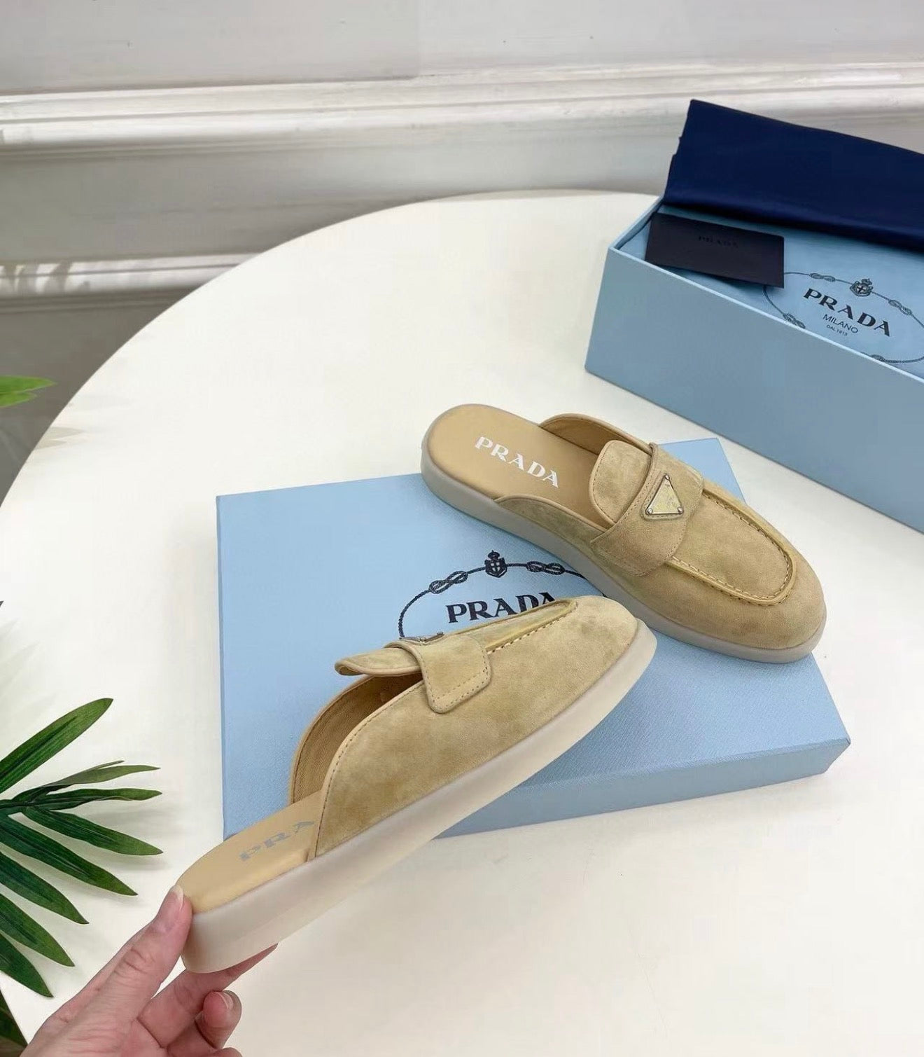 Suede Mules