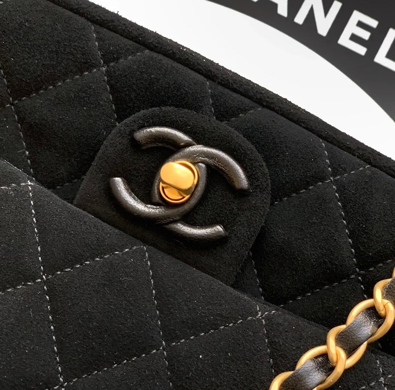 Suede Flap Bag