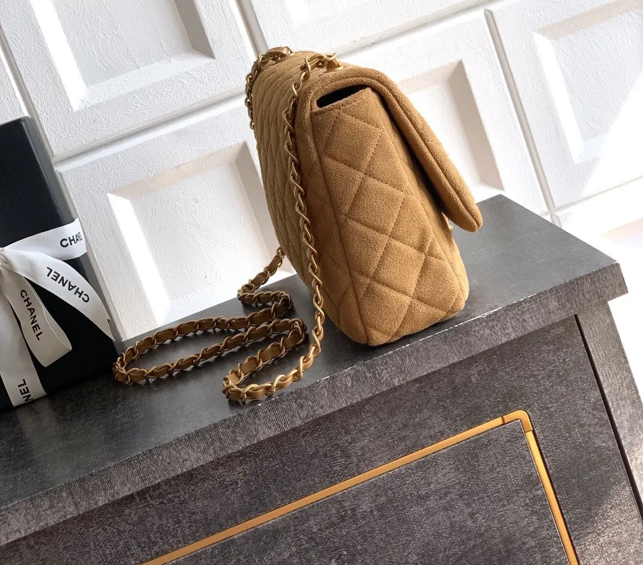 Suede Flap Bag