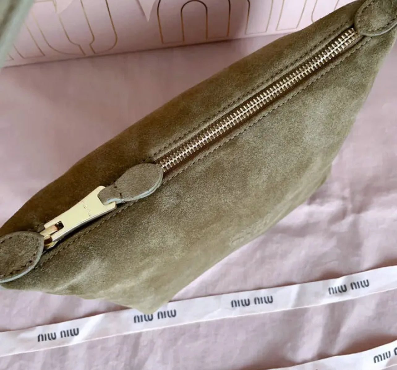 Suede Pouch Bag