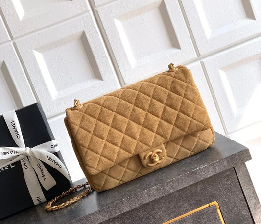 Suede Flap Bag