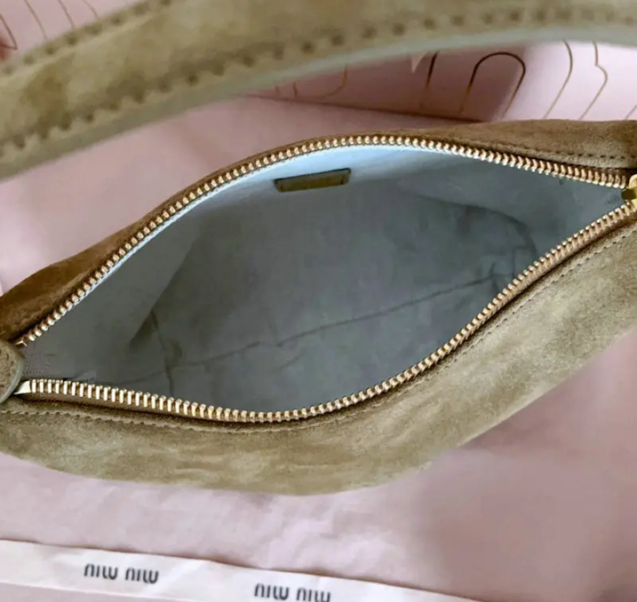 Suede Pouch Bag