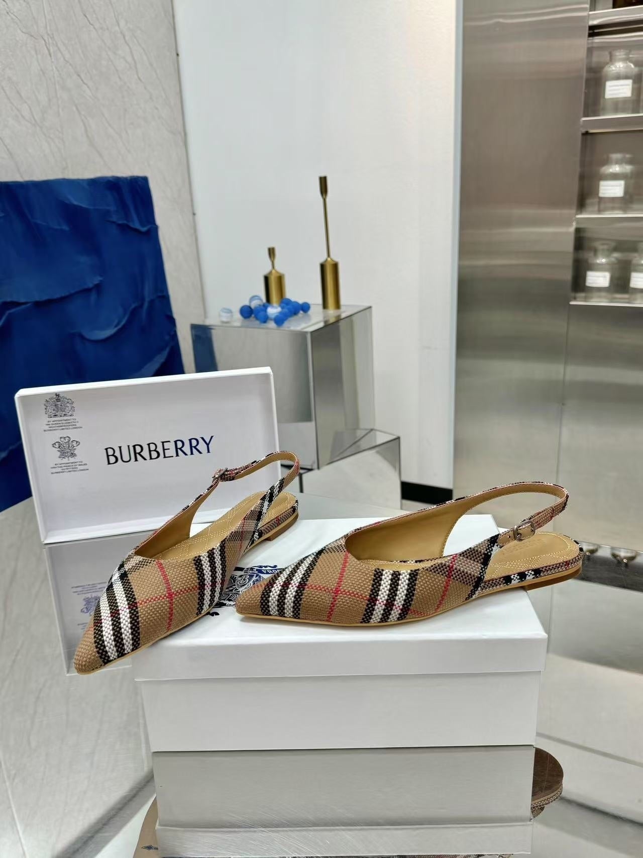 Check Slingback Pumps