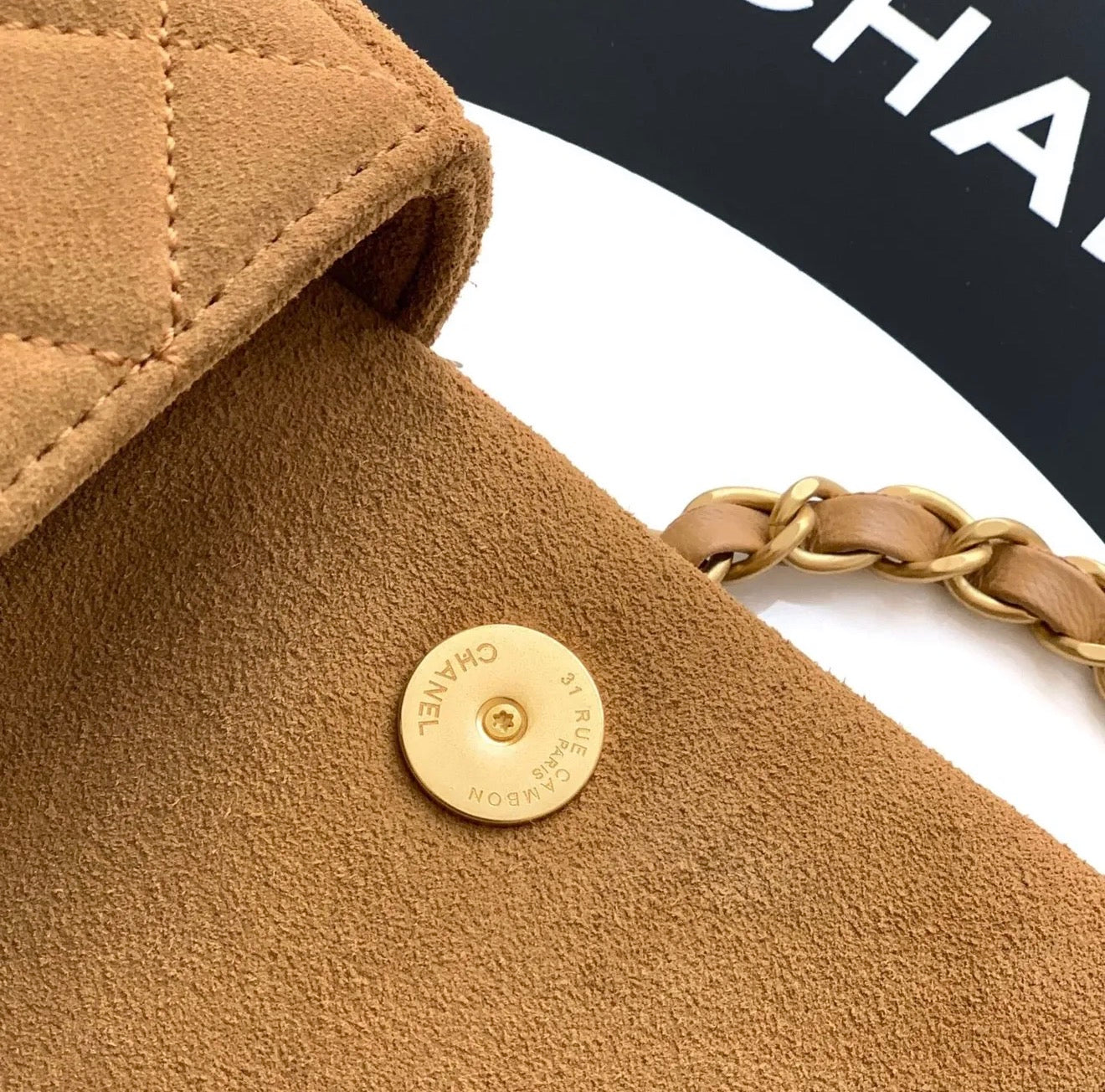 Suede Flap Bag
