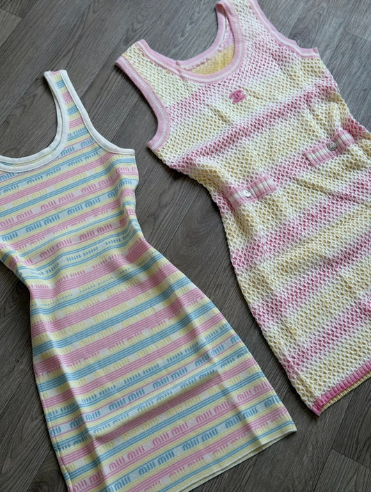 Pink & yellow dress