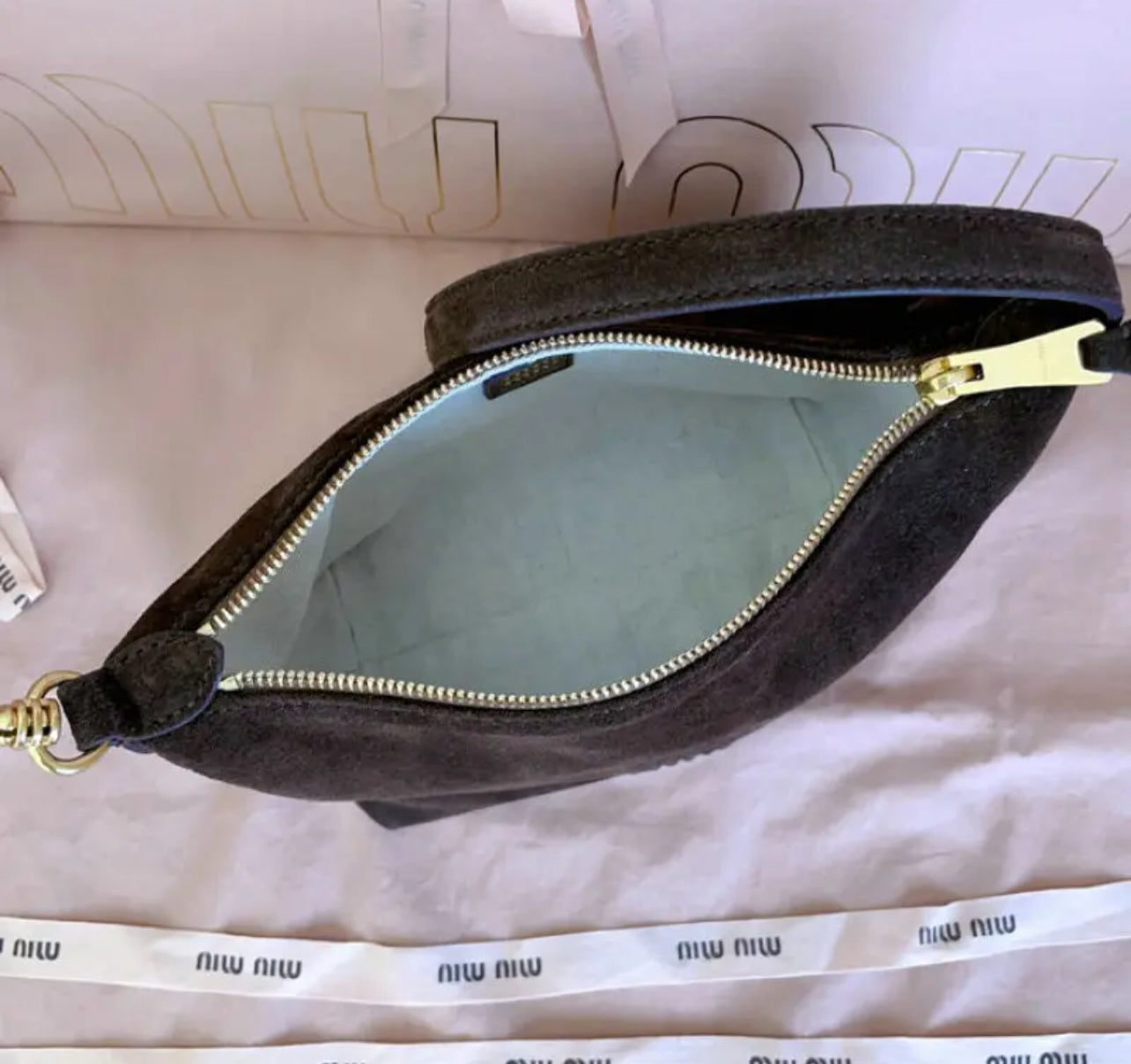 Suede Pouch Bag