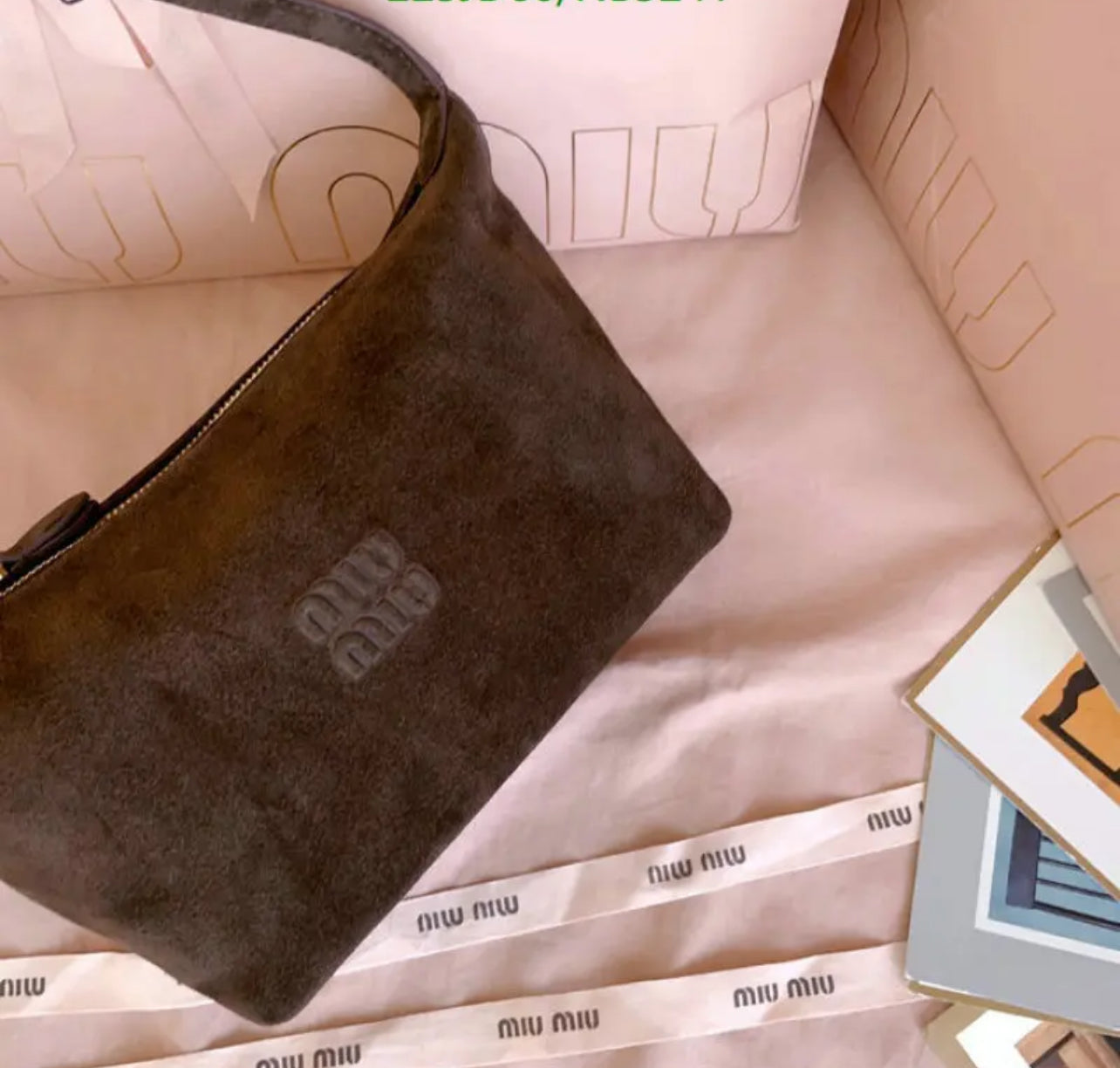 Suede Pouch Bag