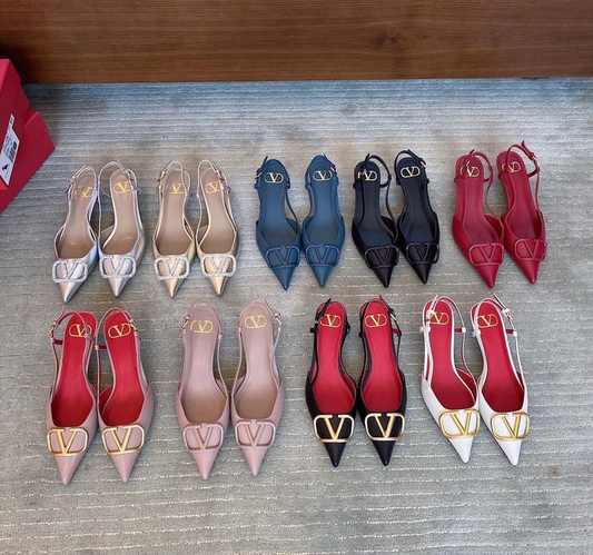 V Logo Slingback 4cm