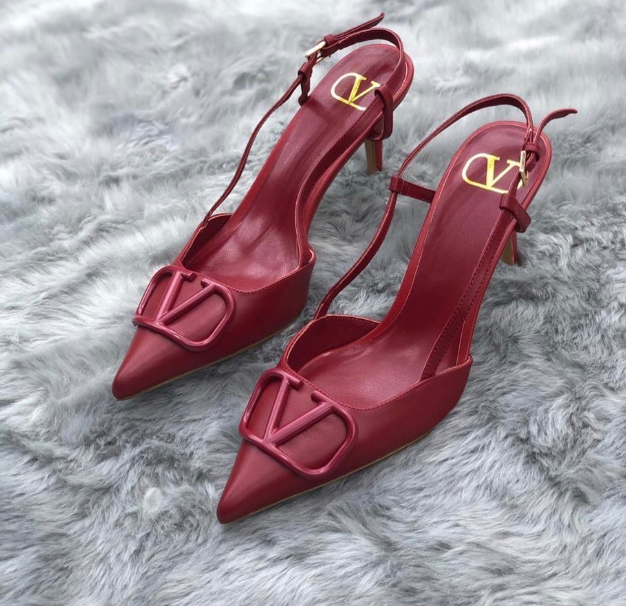 V Logo Slingback 4cm