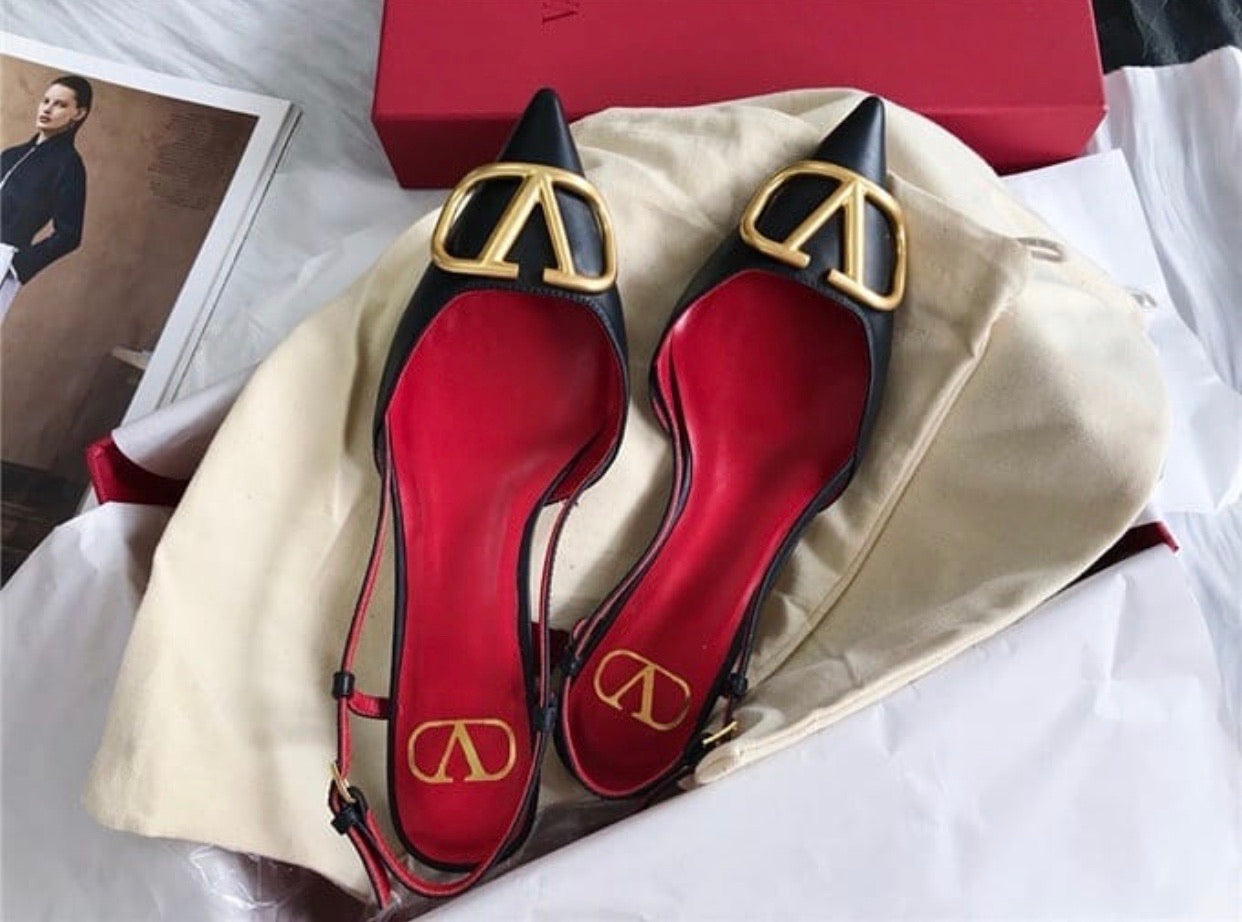 V Logo Slingback 4cm