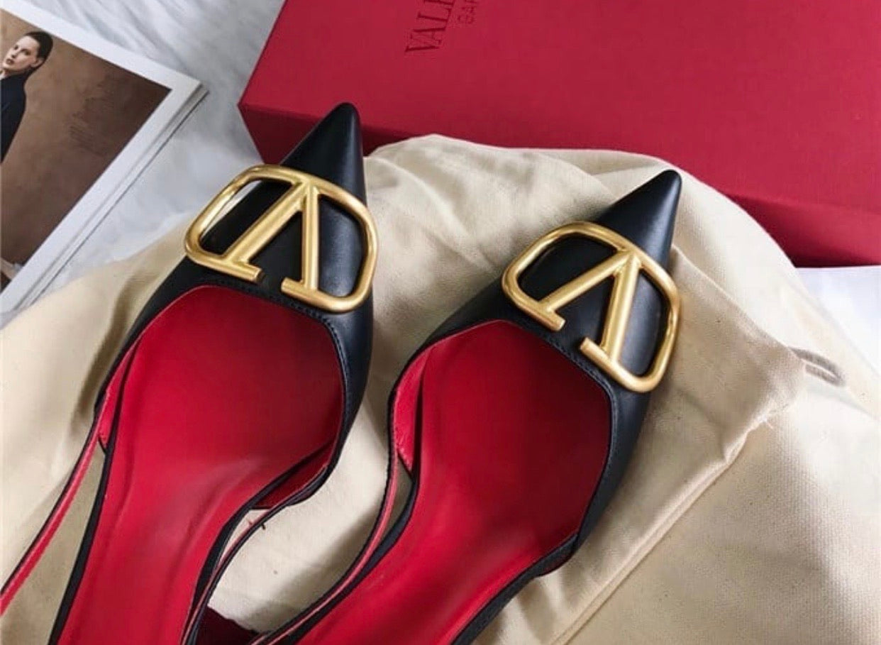 V Logo Slingback 4cm