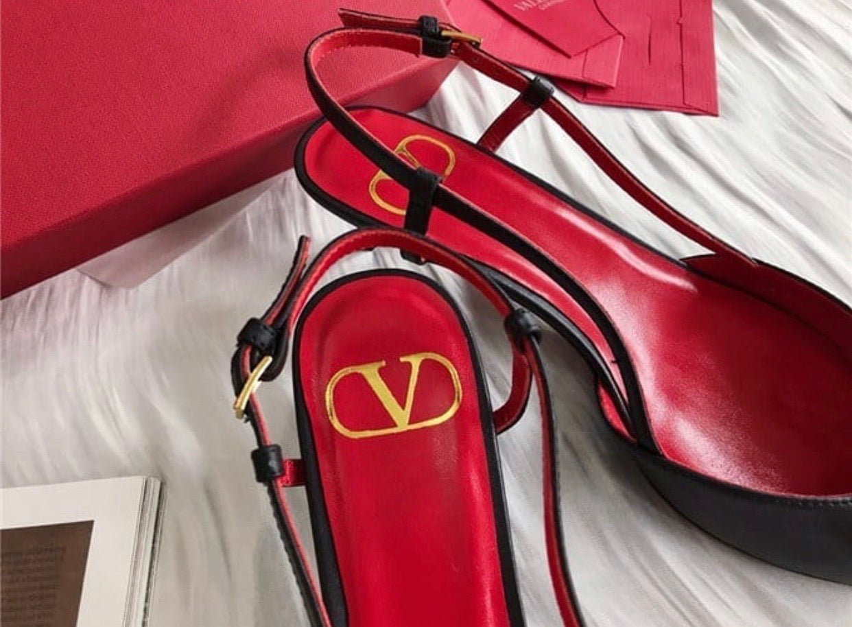 V Logo Slingback 4cm
