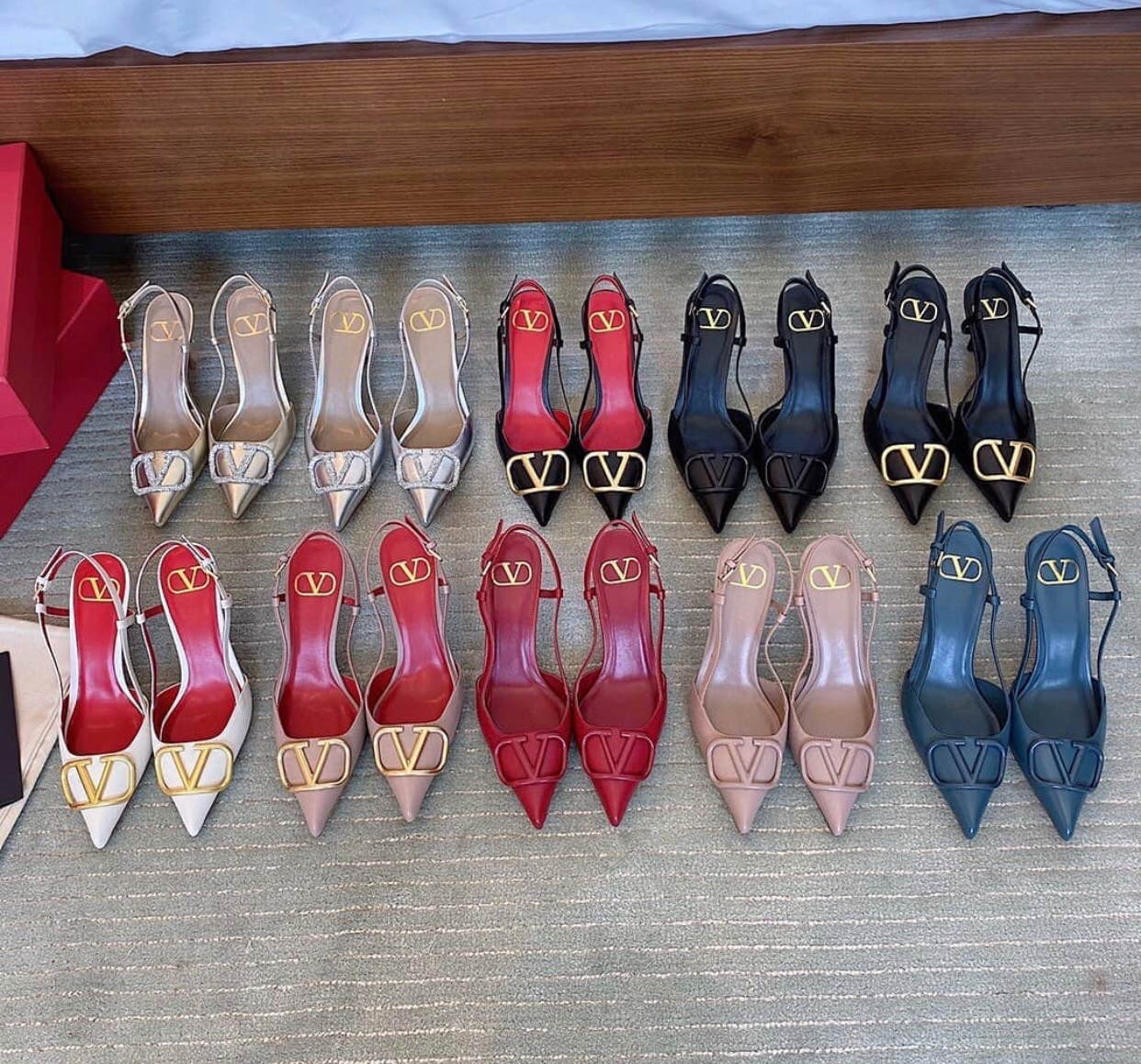 V Logo Slingback 4cm