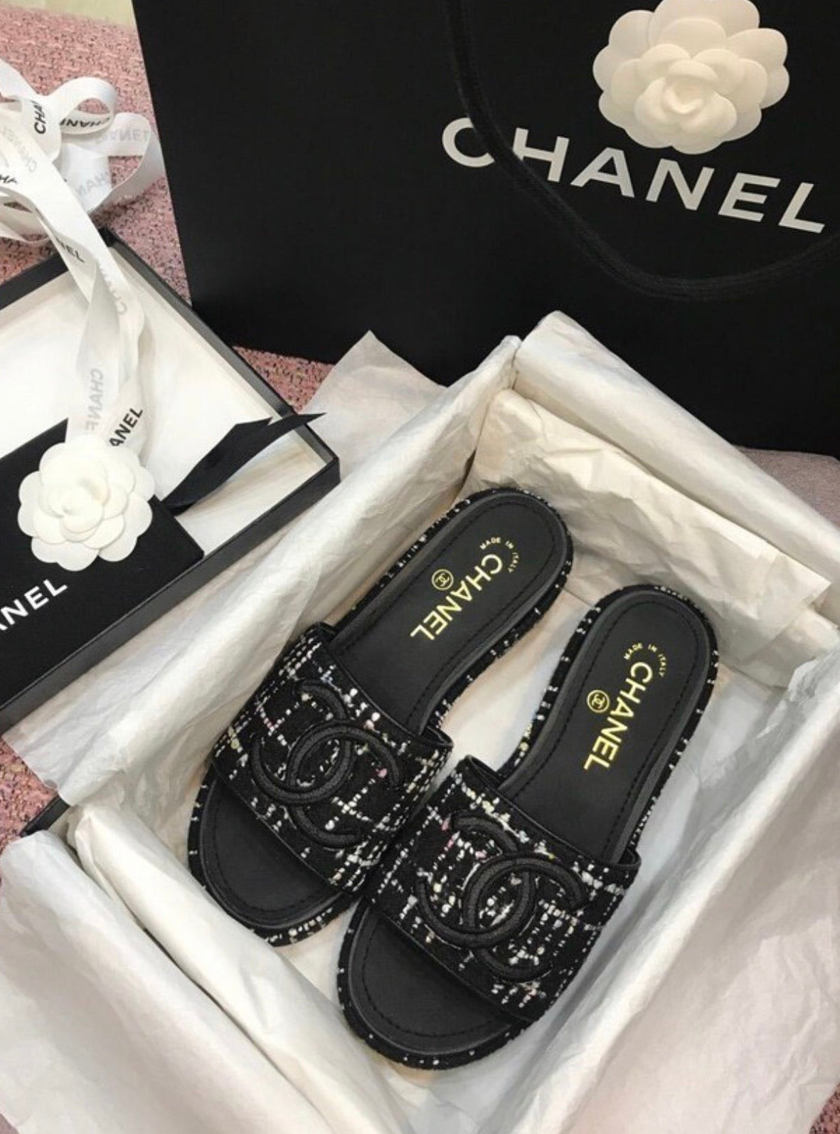 Tweed Sandals