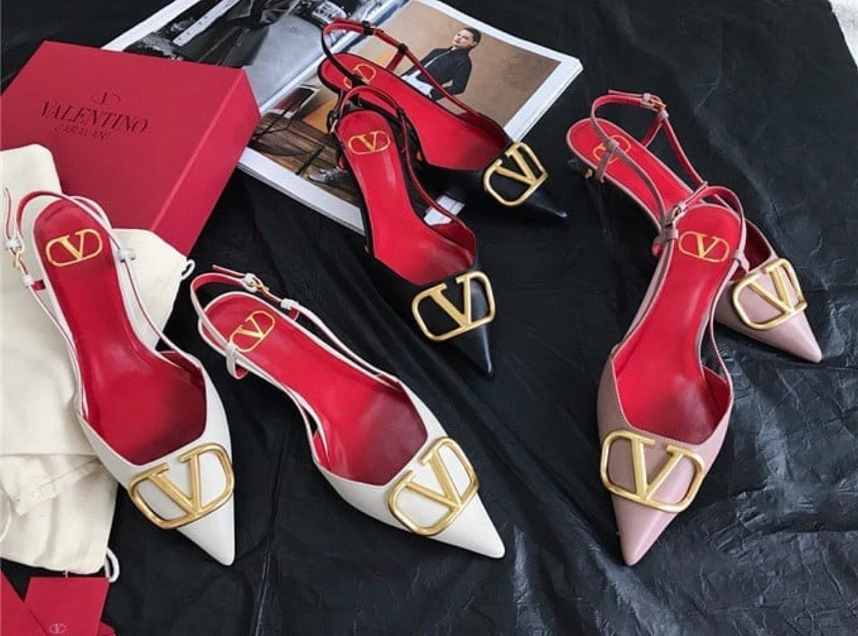 V Logo Slingback 4cm