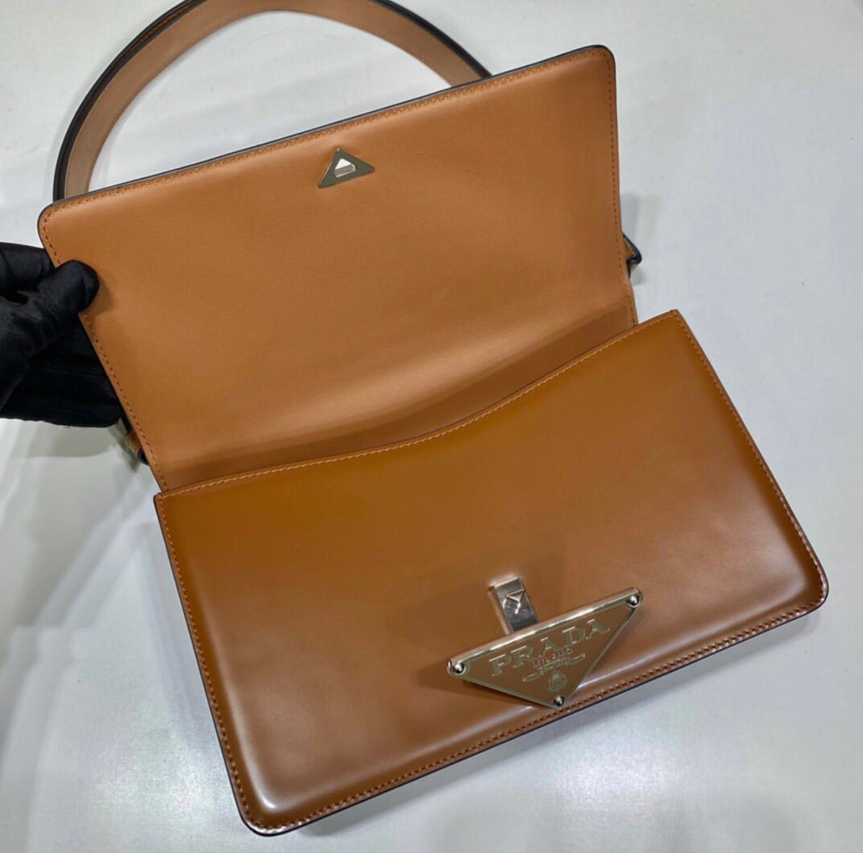 Emblem Brushed Leather Bag
