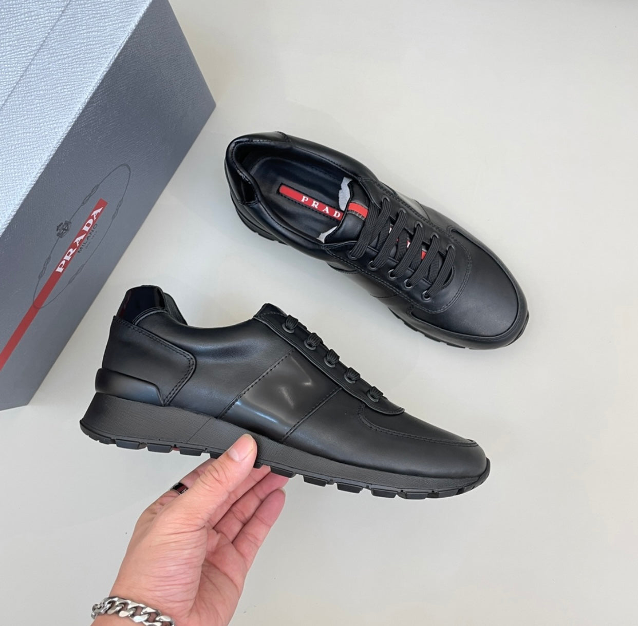 Logo Leather Trainers