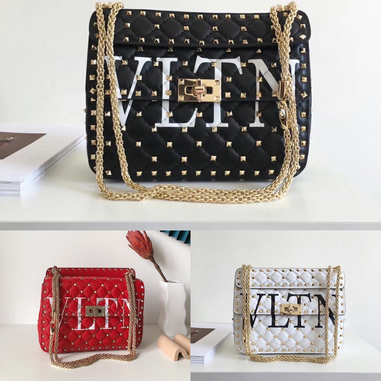 VLTN Spike Chain Bag
